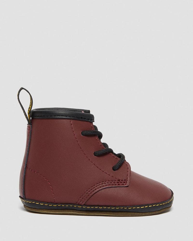 Dr Martens Newborn 1460 Auburn Leren Booties Vrijetijdslaarzen Kinderen Roze Rood | NL 160OKI